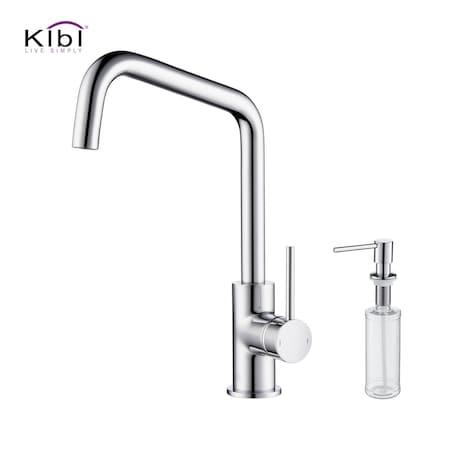 Kibi Macon Single Handle Bar Sink Faucet with Soap Dispenser C-KKF2012CH-KSD100CH